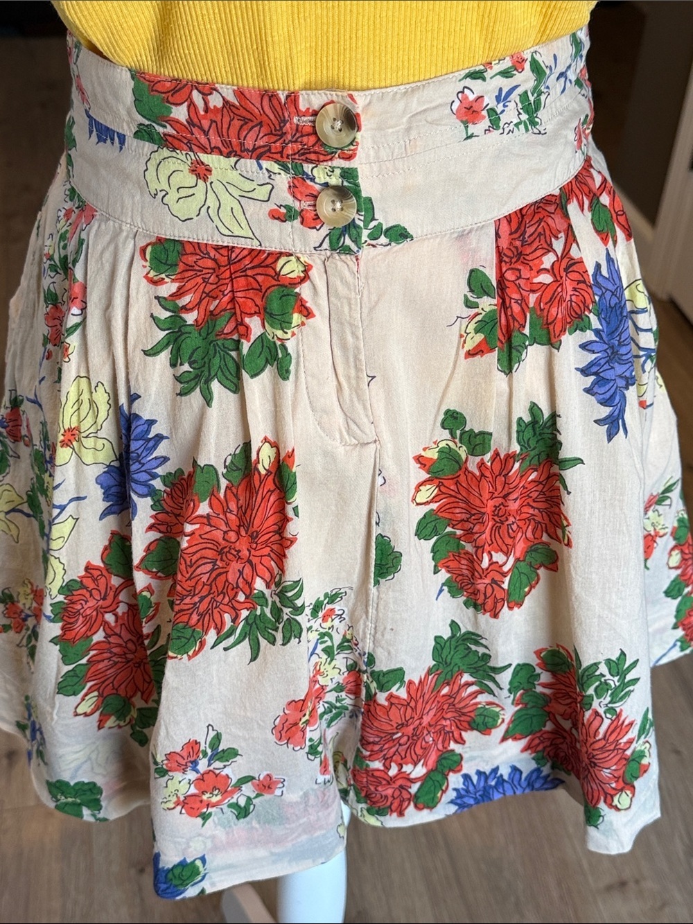 OLD NAVY Cotton Floral Full A-Line Mini Skirt Size 2 Cottagecore Indie Academia